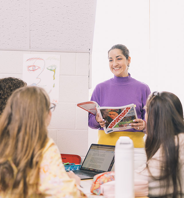 teacher speaking to class