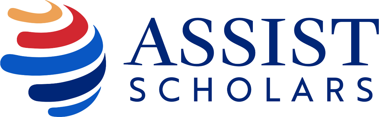 assist schoalrs logo with colorful stylized globe icon