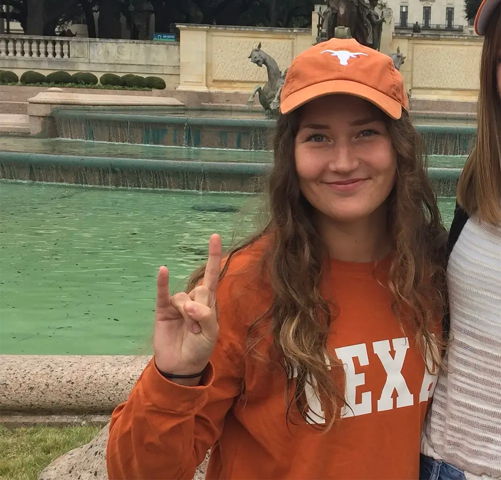 olivia at her stay in Texas